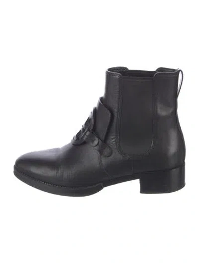 Pre-owned Tory Burch Leather Chelsea Boots In Black