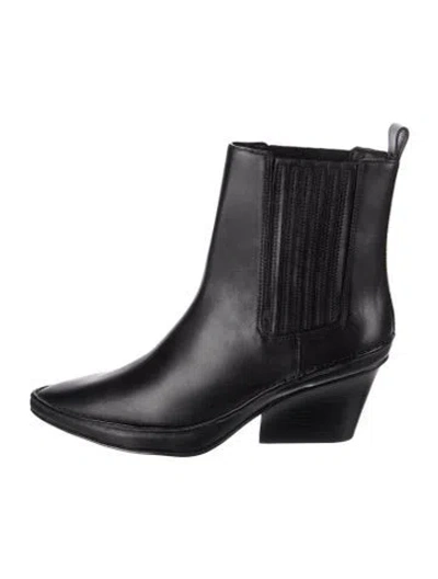 Pre-owned Tory Burch Leather Chelsea Boots In Black