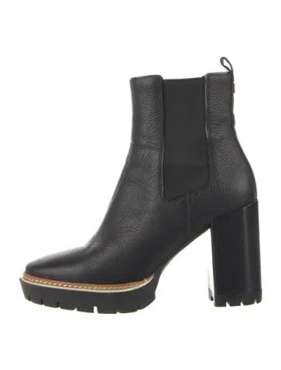 Pre-owned Tory Burch Leather Chelsea Boots In Black