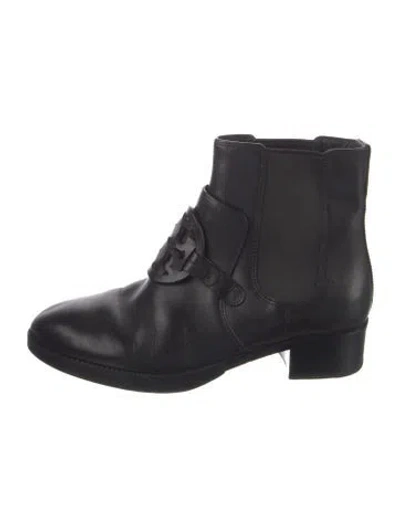Pre-owned Tory Burch Leather Chelsea Boots In Black