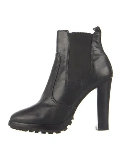 Pre-owned Tory Burch Leather Chelsea Boots In Black