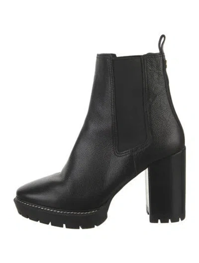 Pre-owned Tory Burch Leather Chelsea Boots In Black