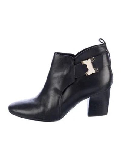Pre-owned Tory Burch Leather Chelsea Boots In Black