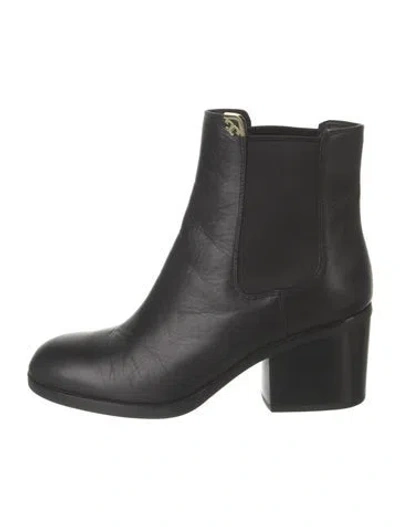 Pre-owned Tory Burch Leather Chelsea Boots In Black