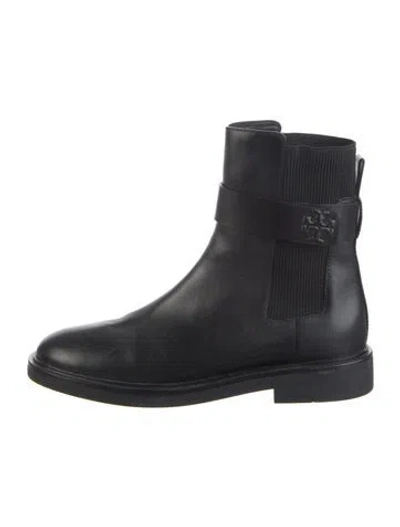 Pre-owned Tory Burch Leather Chelsea Boots In Blue