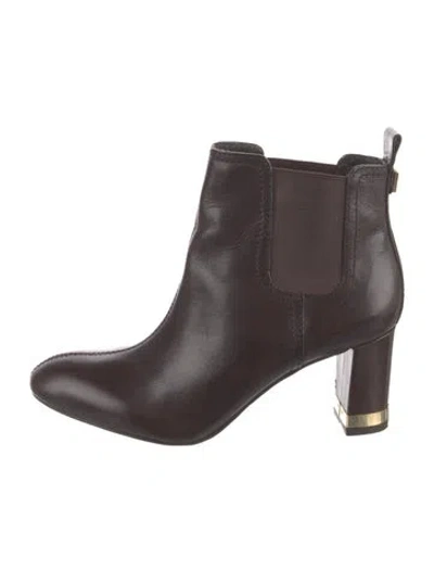 Pre-owned Tory Burch Leather Chelsea Boots In Brown