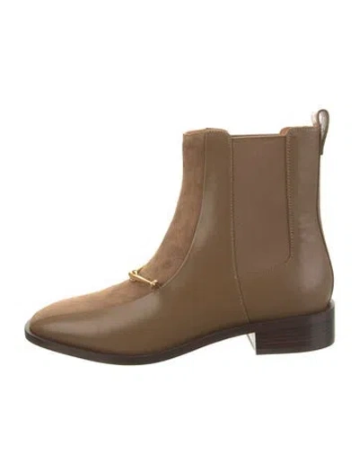 Pre-owned Tory Burch Leather Chelsea Boots In Brown