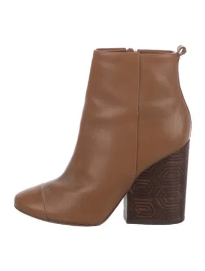 Pre-owned Tory Burch Leather Chelsea Boots In Brown