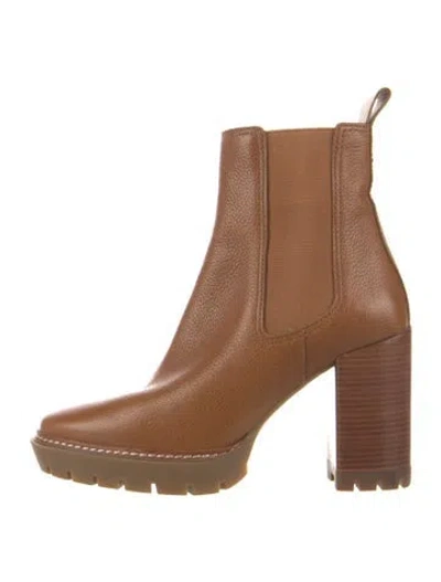 Pre-owned Tory Burch Leather Chelsea Boots In Brown