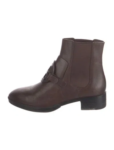Pre-owned Tory Burch Leather Chelsea Boots In Brown