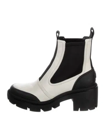 Pre-owned Tory Burch Leather Chelsea Boots In White