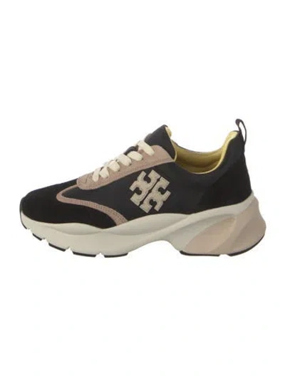 Pre-owned Tory Burch Leather Chunky Sneakers In Black