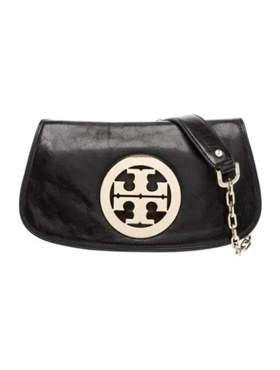 Pre-owned Tory Burch Leather Clutch In Black