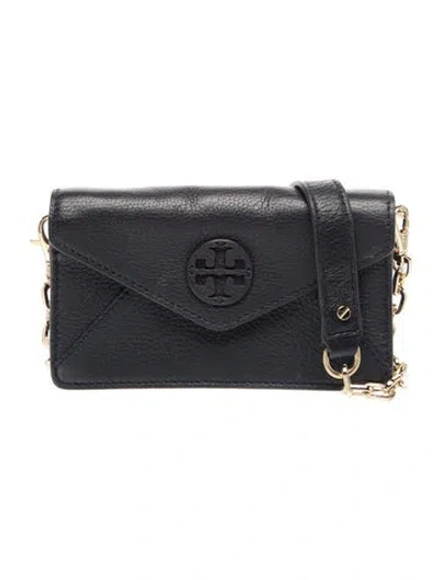 Pre-owned Tory Burch Leather Clutch In Black