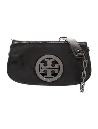 Pre-owned Tory Burch Leather Clutch In Black