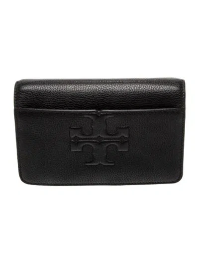 Pre-owned Tory Burch Leather Clutch In Black