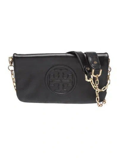 Pre-owned Tory Burch Leather Clutch In Black