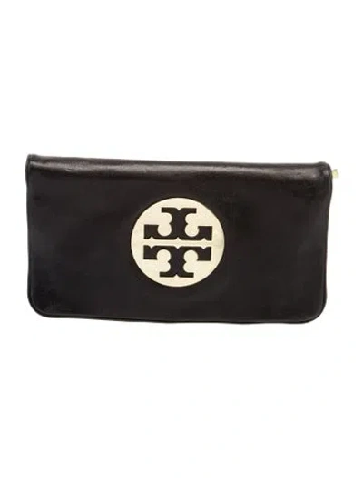 Pre-owned Tory Burch Leather Clutch In Black