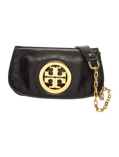 Pre-owned Tory Burch Leather Clutch In Black