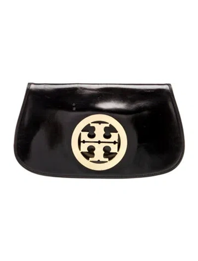 Pre-owned Tory Burch Leather Clutch In Black