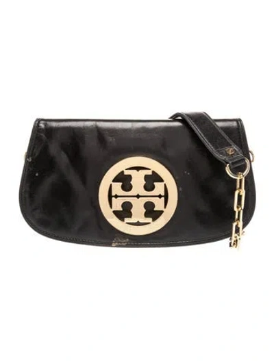 Pre-owned Tory Burch Leather Clutch In Black