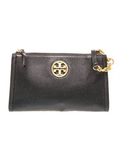 Pre-owned Tory Burch Leather Clutch In Black