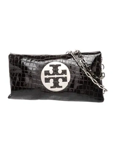 Pre-owned Tory Burch Leather Clutch In Black