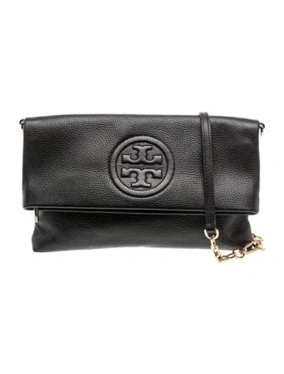 Pre-owned Tory Burch Leather Clutch In Black