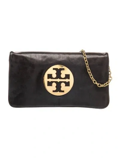 Pre-owned Tory Burch Leather Clutch In Black
