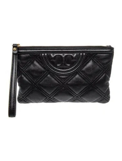 Pre-owned Tory Burch Leather Clutch In Black