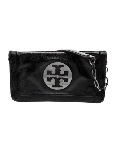 Pre-owned Tory Burch Leather Clutch In Black