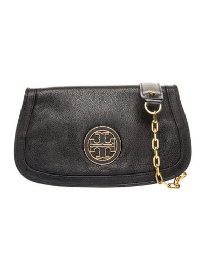 Pre-owned Tory Burch Leather Clutch In Black
