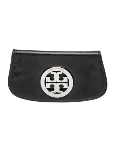 Pre-owned Tory Burch Leather Clutch In Black