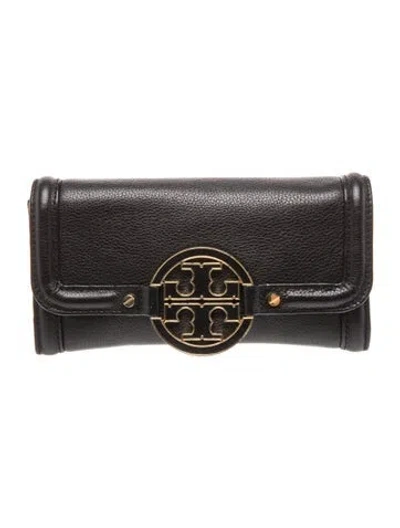 Pre-owned Tory Burch Leather Clutch In Black