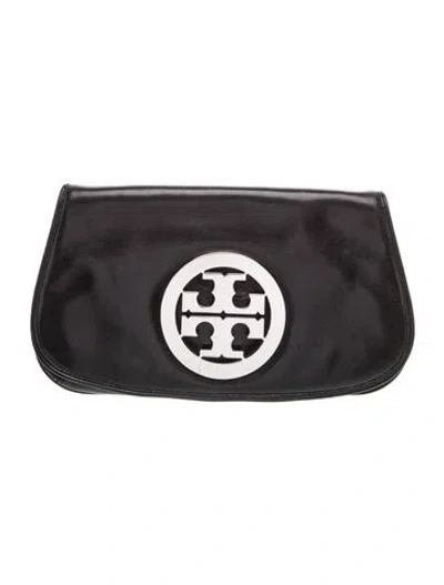 Pre-owned Tory Burch Leather Clutch In Black