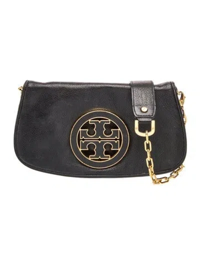 Pre-owned Tory Burch Leather Clutch In Black