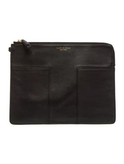 Pre-owned Tory Burch Leather Clutch In Black