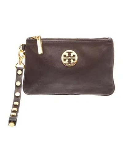 Pre-owned Tory Burch Leather Clutch In Black