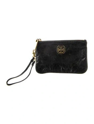 Pre-owned Tory Burch Leather Clutch In Black