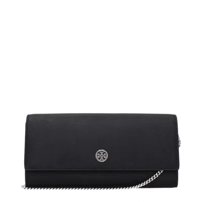 Tory Burch Leather Clutch In Black