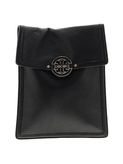 Pre-owned Tory Burch Leather Clutch In Black