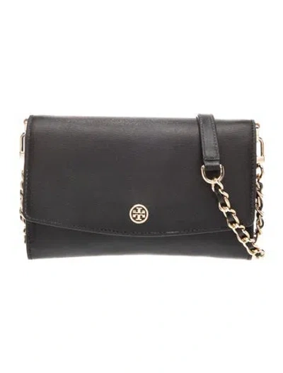 Pre-owned Tory Burch Leather Clutch In Black