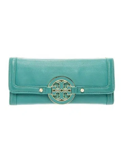 Pre-owned Tory Burch Leather Clutch In Blue