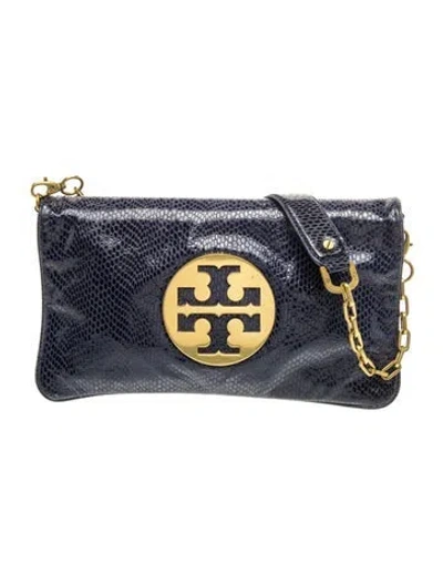 Pre-owned Tory Burch Leather Clutch In Blue