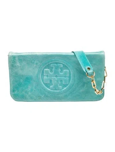 Pre-owned Tory Burch Leather Clutch In Blue