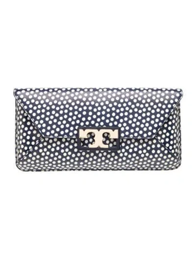 Pre-owned Tory Burch Leather Clutch In Blue