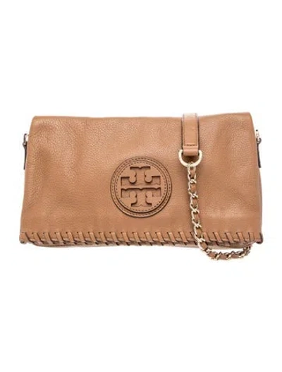 Pre-owned Tory Burch Leather Clutch In Brown