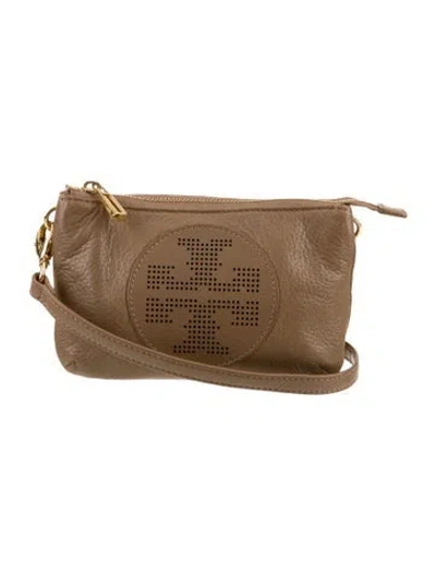 Pre-owned Tory Burch Leather Clutch In Brown