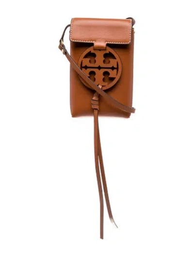 Pre-owned Tory Burch Leather Clutch In Brown