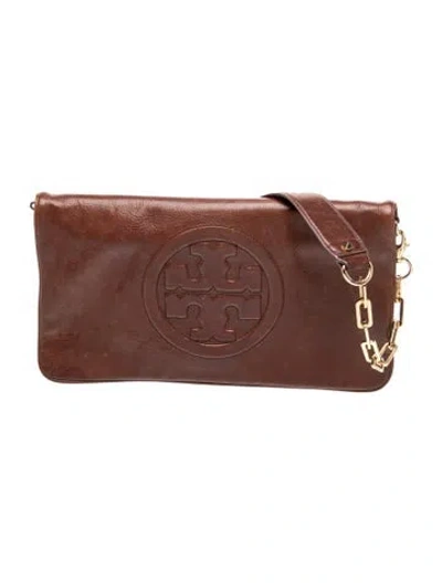 Pre-owned Tory Burch Leather Clutch In Brown
